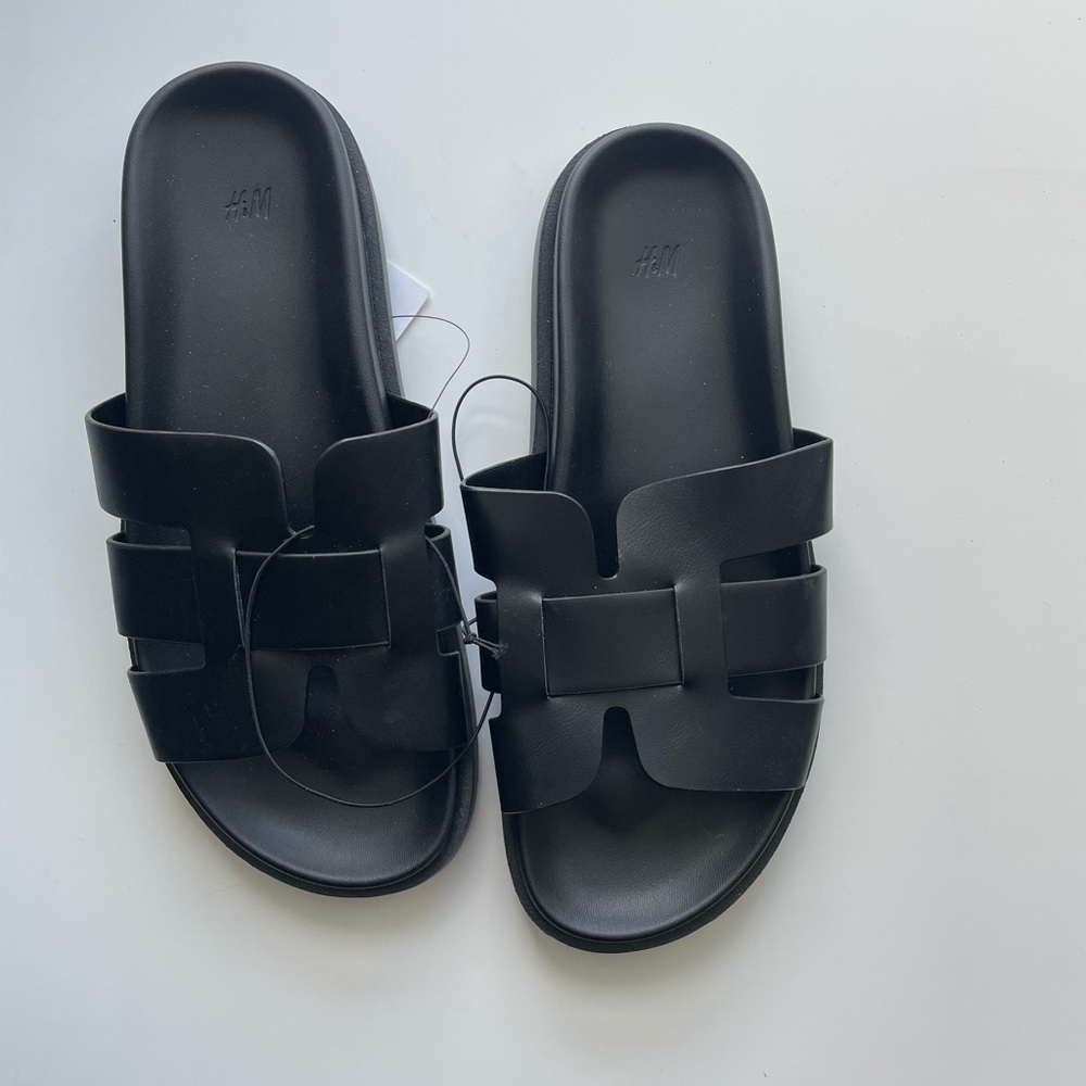 H&M Black Slide Sandals